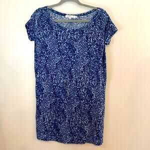 See by Chloe | blue abstract floral linen tee shirt dress size 6